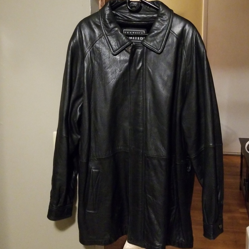 Men's Black Leather Coat